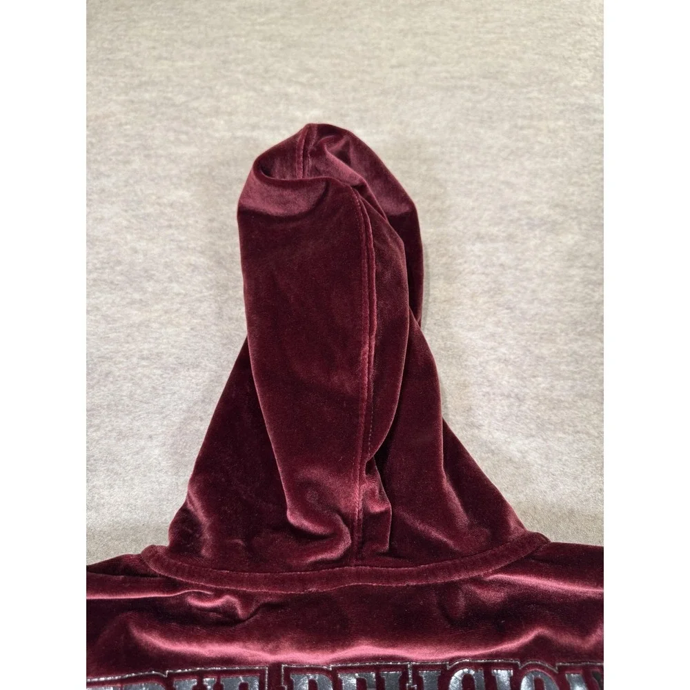 True Religion Hoodie Mens Medium Red Velvet Full Zip World Tour Back Graphic